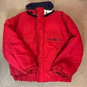 Tommy Hilfiger Mens Bold Red Puffer Jacket SZ - L
